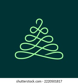 Christmas tree icon. Vector illustration.