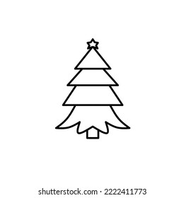 Christmas tree icon, vector illustration on white background