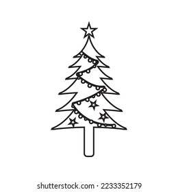 christmas tree icon vector illustration simple design