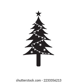 christmas tree icon vector illustration simple design