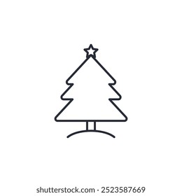 Ilustración vectorial de icono de árbol de Navidad. Símbolo del árbol de navidad aislado en el fondo blanco