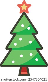 Christmas tree icon vector illustration on white background