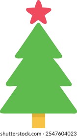 Ilustración vectorial del icono del árbol de navidad en el fondo blanco
