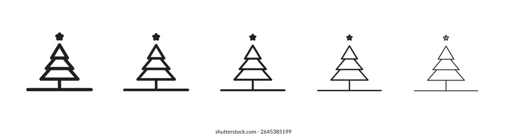 Christmas tree icon vector illustration isolated