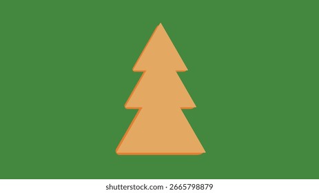 Weihnachtsbaum-Symbol. Vektorgrafik. Flaches Design. Grüner Hintergrund.