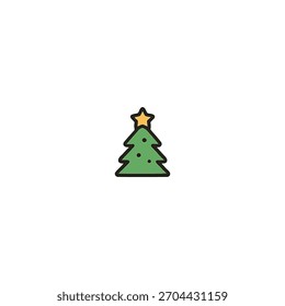 Ícone de árvore de Natal - Ilustração de vetor