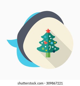 Christmas tree icon, vector illustration. Flat design style with long shadow,eps10