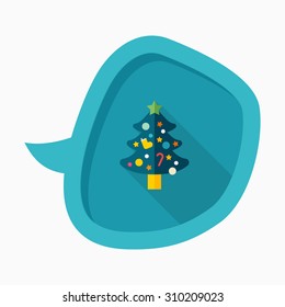 Christmas tree icon, vector illustration. Flat design style with long shadow,eps10