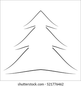 Christmas tree icon. Vector illustration