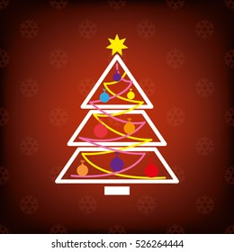 Christmas tree icon vector illustration eps10. Isolated badge for website or app - stock infographics