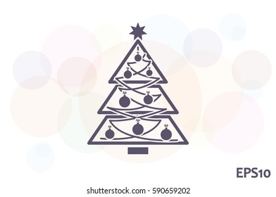 Christmas tree icon vector illustration eps10. Isolated badge for website or app - stock infographics.