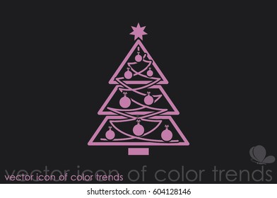 Christmas tree icon vector illustration eps10. Isolated badge for website or app - stock infographics.