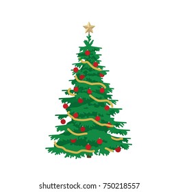 Christmas tree icon, vector illustration design. Christmas collection.