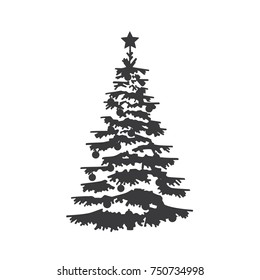 Christmas Tree Icon, Vector Illustration Design. Christmas Collection.