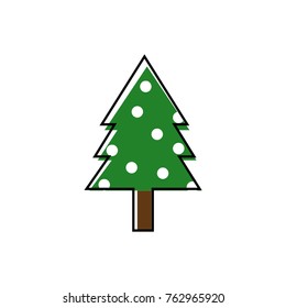 Christmas tree icon vector illustration on white background