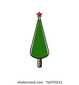 Christmas tree icon vector illustration on white background