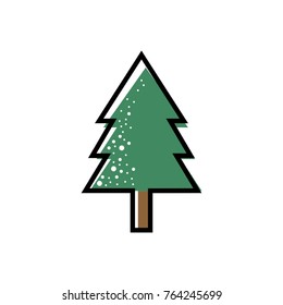Christmas tree icon vector illustration on white background