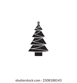 Diseño de logotipo de ilustración de Vector de icono de árbol de Navidad