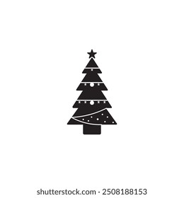christmas tree icon vector ilustration logo design