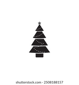 christmas tree icon vector ilustration logo design