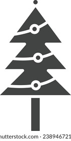 Imagen vectorial del icono del árbol de Navidad. Adecuado para aplicaciones web móviles y medios de impresión.