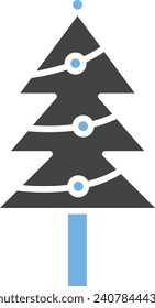 Imagen vectorial del icono del árbol de Navidad. Adecuado para aplicaciones web móviles y medios de impresión.