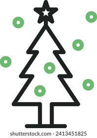 Imagen vectorial del icono del árbol de Navidad. Adecuado para aplicaciones web móviles y medios de impresión.