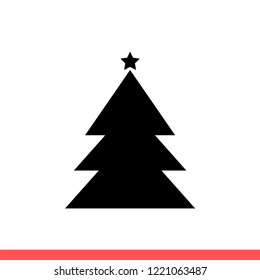 Christmas tree icon vector, new year symbol. Simple, flat design for web or mobile app
