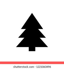Christmas tree icon vector, new year symbol. Simple, flat design for web or mobile app