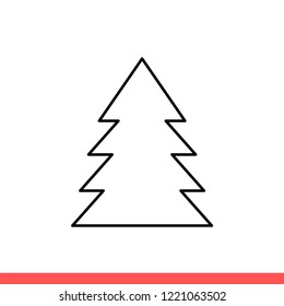 Christmas tree icon vector, new year symbol. Simple, flat design for web or mobile app