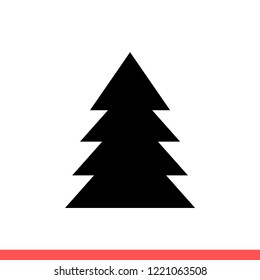 Christmas tree icon vector, new year symbol. Simple, flat design for web or mobile app