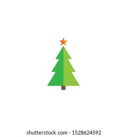 Christmas tree icon, vector on a white background