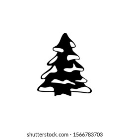 christmas tree icon vector on a white background