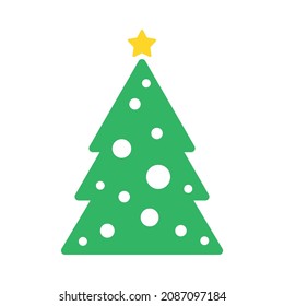 Christmas tree icon, vector simple design.