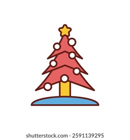 Christmas tree icon vector stock illustration
