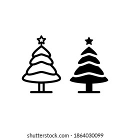 Christmas tree icon vector symbol