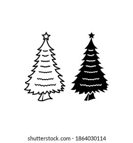 Christmas tree icon vector symbol