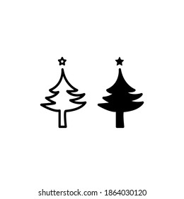 Christmas tree icon vector symbol