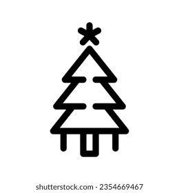 Christmas Tree Icon Vector Symbol Design Illustration