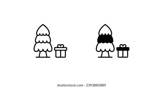 Weihnachtsbaumsymbol auf weißem Hintergrund, Vektorgrafik