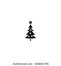 Christmas tree icon. Winter icon. Simple, flat, black, glyph.