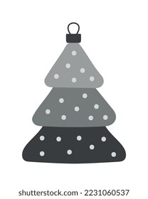 Christmas tree icon. Winter tree under snow, symbol of nature and New Year. Room decoration and accessory, toy. Minimalistic logo for company or organization. Cartoon flat vector illustration
