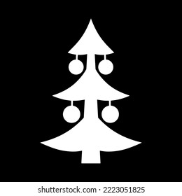 Christmas tree icon. Xmas ctencil. Cartoon engraving Vector stock illustration. EPS 10