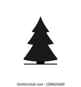 Christmas Tree Icon, Xmas Symbol, Flat Design Template, Vector Illustration
