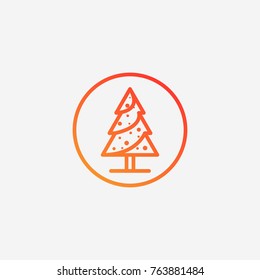 Christmas tree icon.gradient illustration isolated vector sign symbol