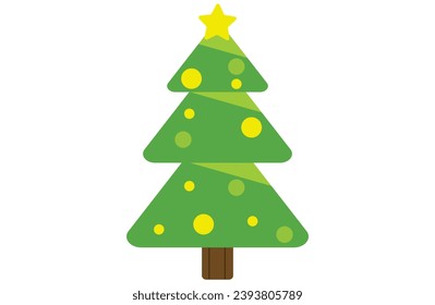 Christmas tree icon,Green Christmas tree illustration ,Cristmas tree Vector, Christmas tree,Christmas background for greeting card or invitation. Decorated Cristmas tree with balls 