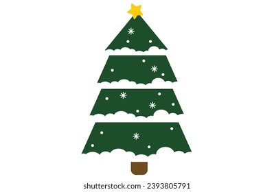 Christmas tree icon,Green Christmas tree illustration ,Cristmas tree Vector, Christmas tree,Christmas background for greeting card or invitation. Decorated Cristmas tree with balls 