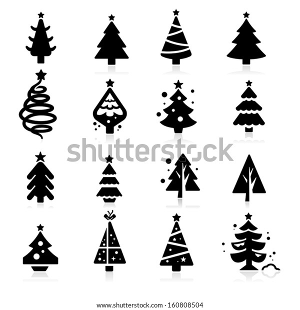 Christmas Tree Icons Stock Vector (Royalty Free) 160808504