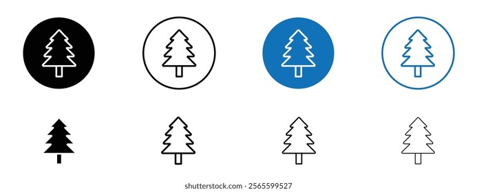 Christmas tree icons in black and blue colors