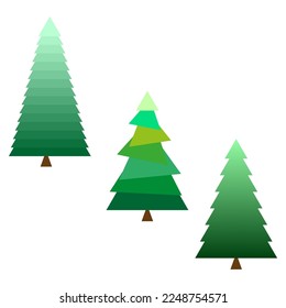 Christmas tree icons. Christmas decoration. Vector illustration.